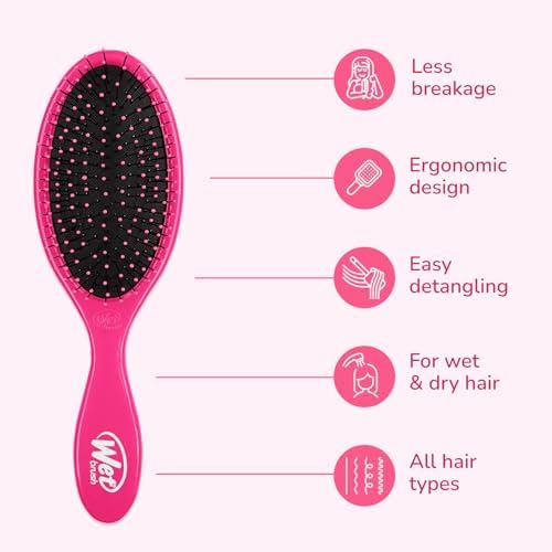 Purple Wet Brush Original Detangler shown from the back to display the ergonomic handle design.