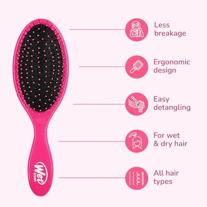 Purple Wet Brush Original Detangler shown from the back to display the ergonomic handle design.