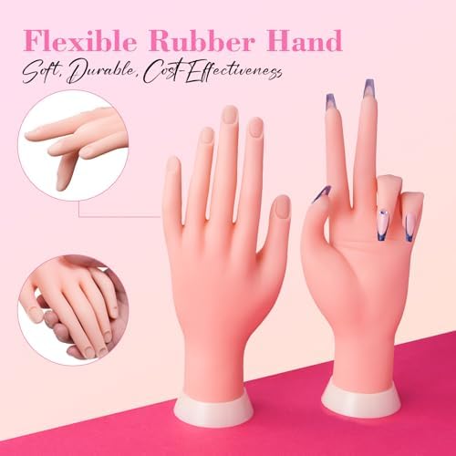 Close up of Deciniee training hand with nail tips inserted