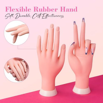 Close up of Deciniee training hand with nail tips inserted