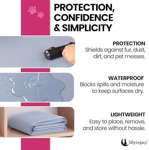 Versatile protective cover laid out on a living room sofa for pet protection.