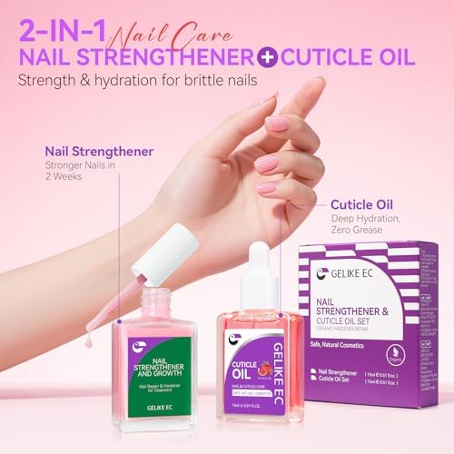 Application of Gelike Ec nail hardener on fingernails