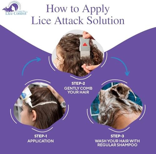 Kapow professional metal nit comb and hair sectioning clips for lice removal