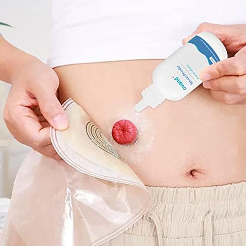 Ovand stoma protective adhesive filler powder bottle for securing ostomy bag chassis