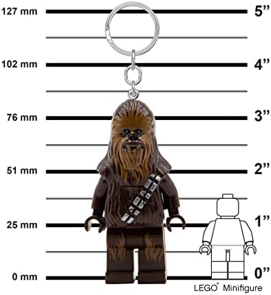 IQ LEGO Star Wars Chewbacca Key Light with bright LED lights glowing from both feet.