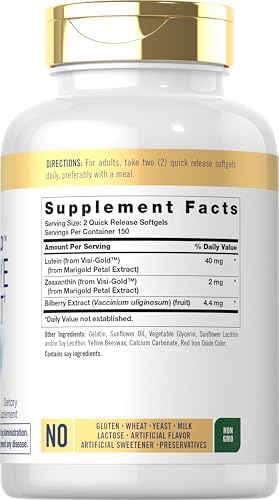 Carlyle Adult Eye Support supplement label ingredients details