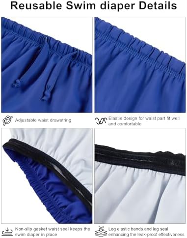 Spofor special needs blue swim brief fabric detail