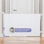 PRObebi extra wide safety mesh gate fully extended across staircase doorway