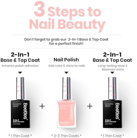 High-gloss finish of Beetles 2-in-1 pink polish