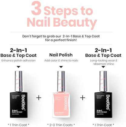 High-gloss finish of Beetles 2-in-1 pink polish