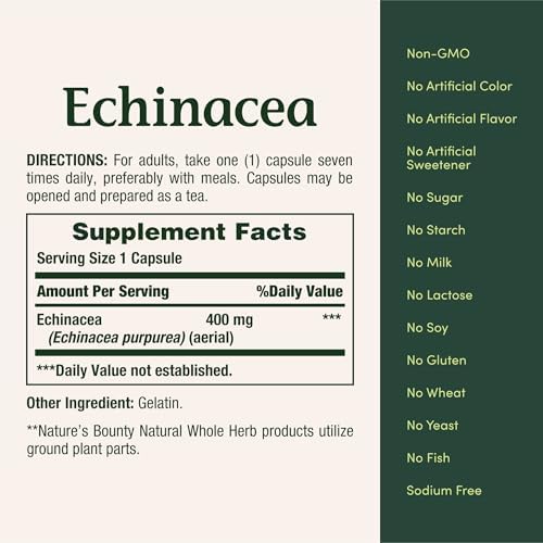 Gluten-free echinacea 400mg supplement lab-tested purity