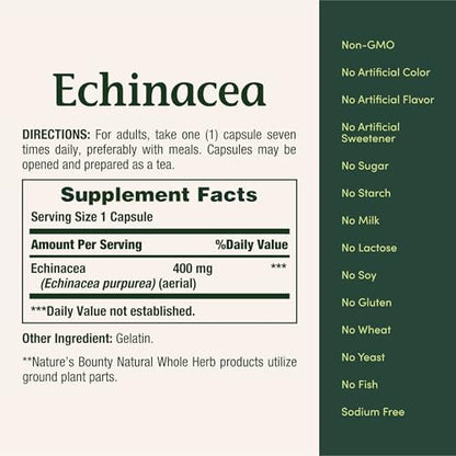 Gluten-free echinacea 400mg supplement lab-tested purity