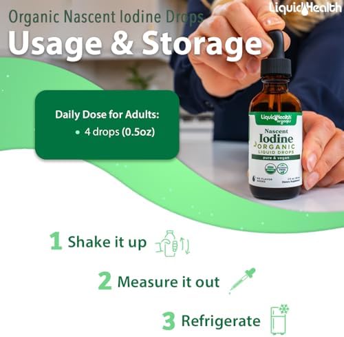 Vegan organic iodine drops for energy boost and metabolic wellness