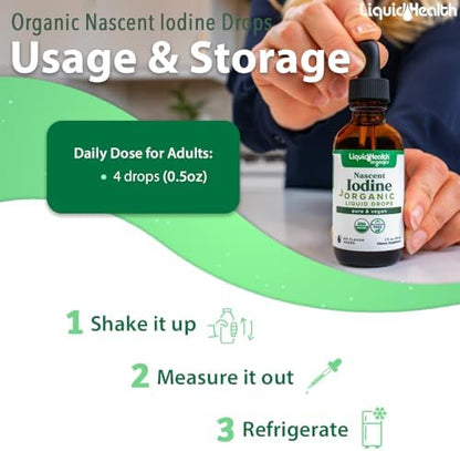 Vegan organic iodine drops for energy boost and metabolic wellness