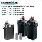 Replacement aquarium tubing connectors for external filtration systems close up view