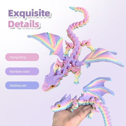 Flexible winged dragon posed on a wooden desk