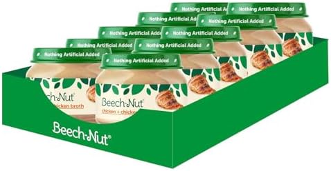 Ten count pack of Beech-Nut chicken puree for babies