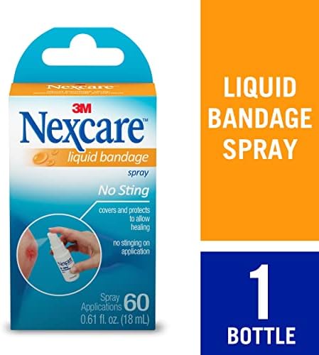 Nexcare waterproof liquid skin protectant bottle showing 3M first aid brand logo