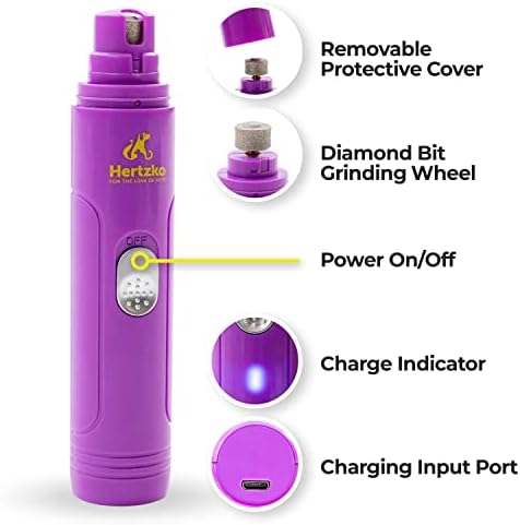 Hertzko electric nail grooming tool with USB charging cable