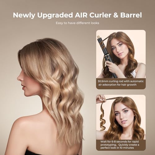 Yitrust negative ion blow dryer brush showing the soft smoothing brush head for straight hair styles.