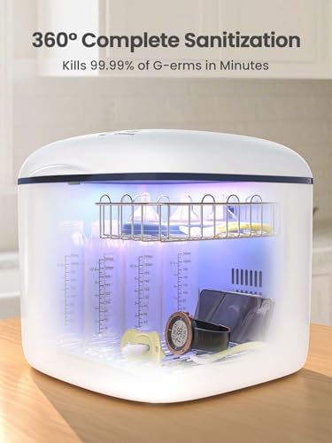 Grownsy sterilizer internal capacity showcasing baby bottles