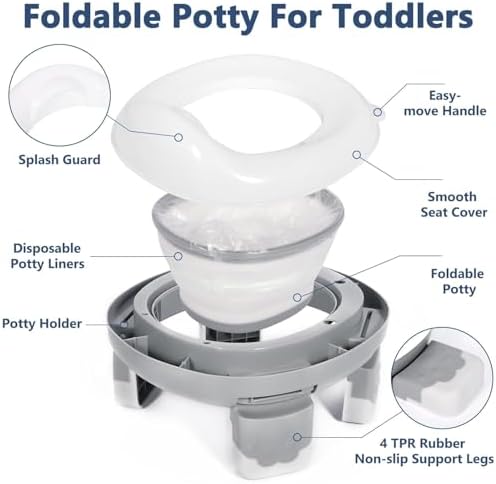 Toddler potty training seat showing folding mechanism