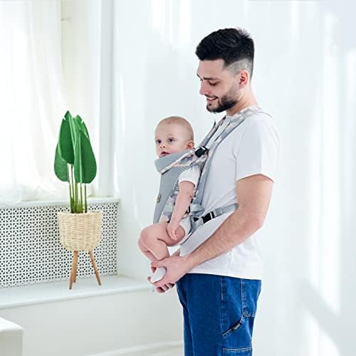 Packaging and structural details of the premium gray polyester toddler carrier