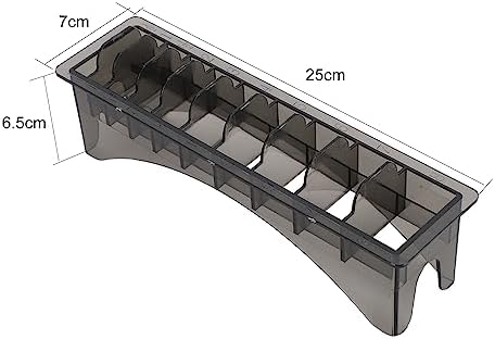 Akozon transparent black hair trimmer attachment organizer showcasing slots in increasing sizes