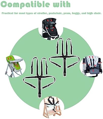 5 Point Harness Seat Belt Safety Strap Belt,High Chair Strap,Baby Safe Harness for Stroller Pushchair Pram Buggy Safe Protection,Safety Harness Strap Belt,Shoulder Strap Belts for Pram - Image 7