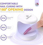 Saviland 16W gel nail lamp connected with USB cable for home manicures.
