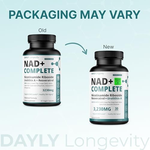 Close up of Amazing Nutrition Dayly supplement label featuring Urolithin A and Resveratrol