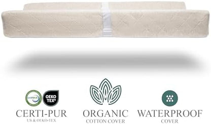 Modera baby changing pad showing quilted organic cotton surface
