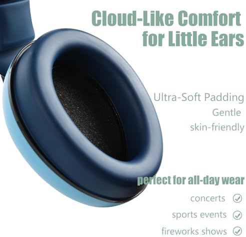 Royal blue noise cancelling earmuffs for toddlers