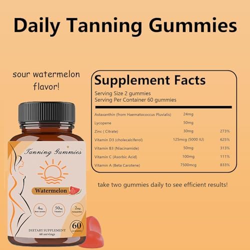 Sealed bottle of Tuyapio super tanning gummies ready for use