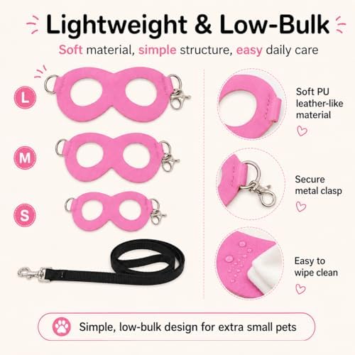 Meow and Woof chewy resistant leather harness for rats and hamsters