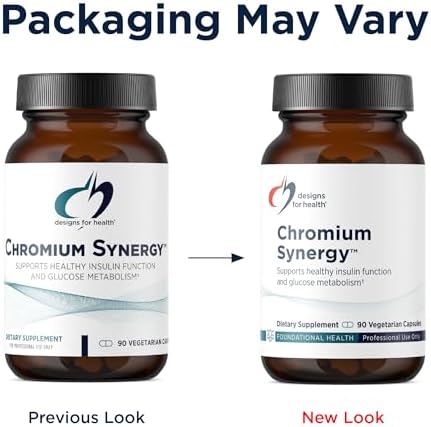 Designs for Health Chromium Synergy non-GMO vegetarian capsules metabolic supplement bottle