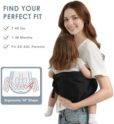 Side view of NBDIB adjustable baby carrier showing breathable mesh fabric and waist straps