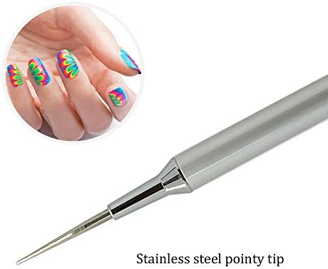 Winstonia professional picker pen creating intricate swirl designs on a silicon nail art mat.