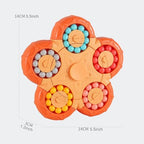 Yudansi rotating fidget cube showing the double sided mechanism and embedded beads.