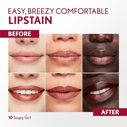 COVERGIRL Outlast, 10 Sugey Girl, Lipstain, Smooth Application, Precise Pen-Like Tip, Transfer-Proof, Satin Stained Finish, Vegan Formula, 0.06oz - Image 4