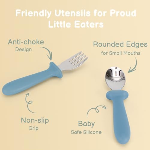 Close up view of stainless steel spoon head from Eascrozn utensil set
