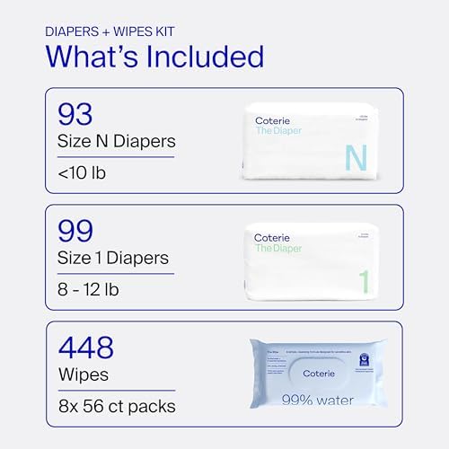 Coterie ninety nine percent water baby wipes pack