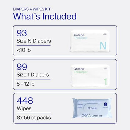 Coterie ninety nine percent water baby wipes pack