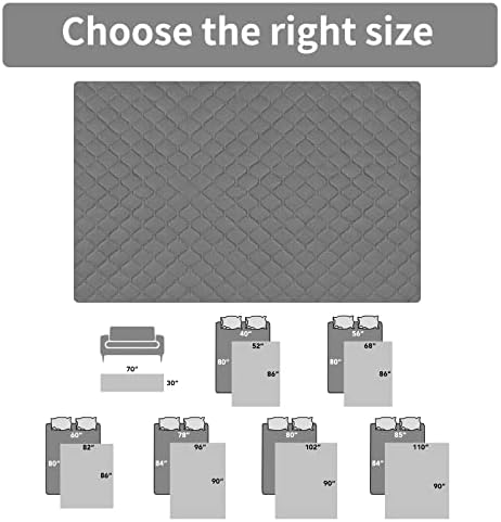 Easy-Going 68 by 86 inch gray pet blanket arranged neatly on a three-cushion couch