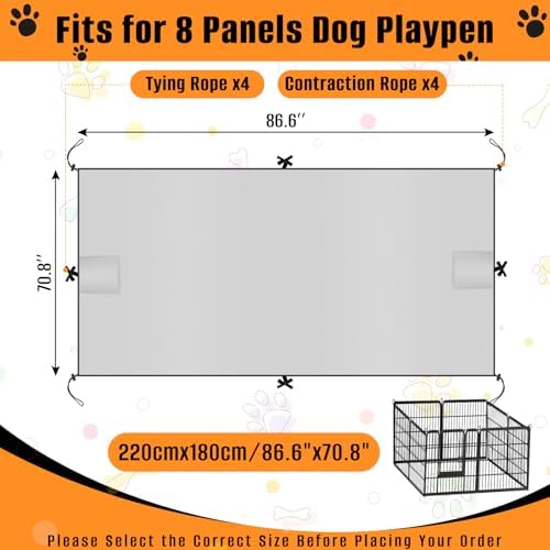 Waterproof six hundred denier oxford cloth dog pen cover installation