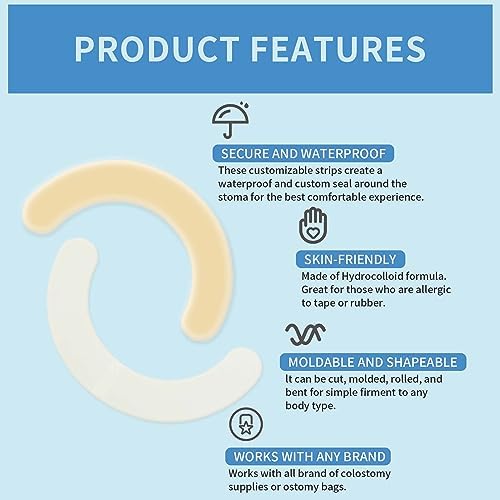 Waterproof elastic ostomy flange extenders skin adhesive application view