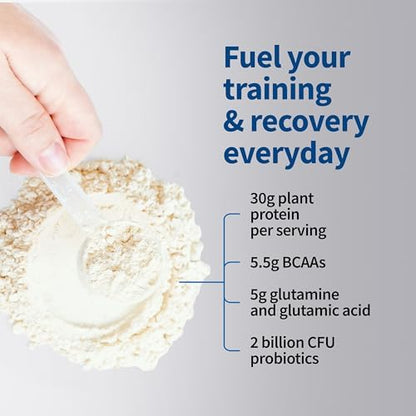 Plant-based protein blend from organic peas navy beans lentils and garbanzo beans