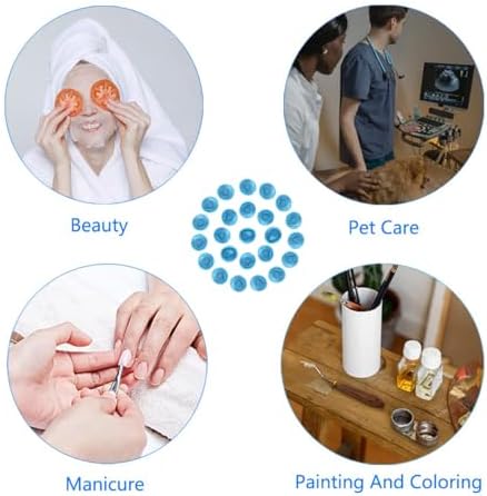 Blue anti static finger protectors unpacked to show the non slip textured tip details