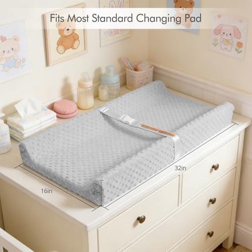 Two pack collection of ultra soft newborn changing mat sheets in neutral colors