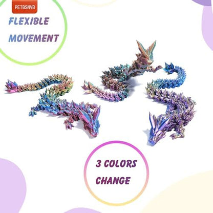 Side profile of PETBSNVB blue head dragon showing flexible movement